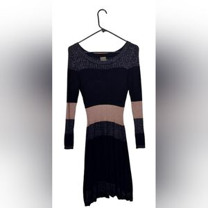 Taylor A Line Color Block RibbedSweater Dress